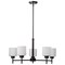 Nuvo Warren - 28 Inch 5 Light Chandelier - Gun Metal with Satin White Glass 60/8038 - alternate 5